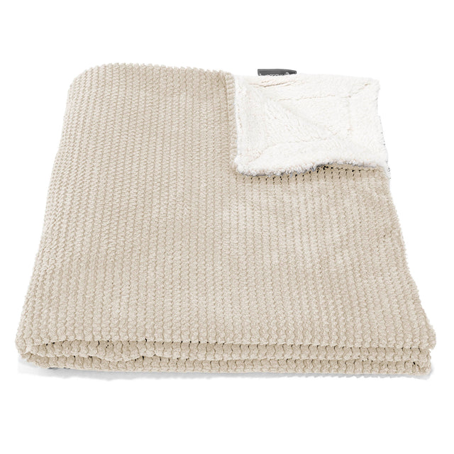 Plaid / Coperta Sherpa - Pompon Panna 01