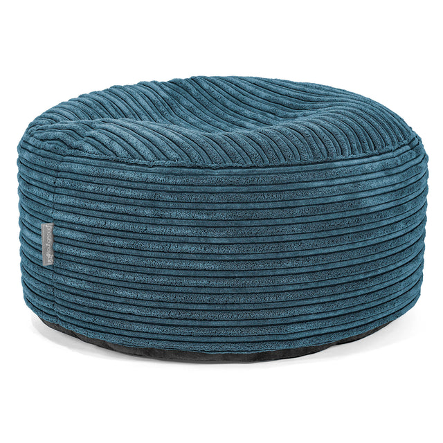 Poggiapiedi Rotondo Grande - Velluto a Coste Navy 01