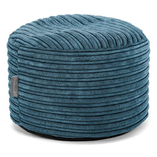 Poggiapiedi Rotondo Piccolo - Velluto a Coste Navy 01