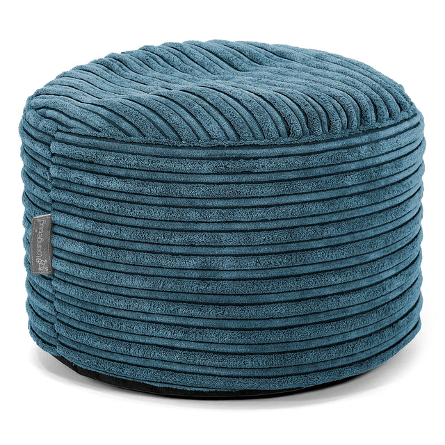 Poggiapiedi Rotondo Piccolo - Velluto a Coste Navy 01