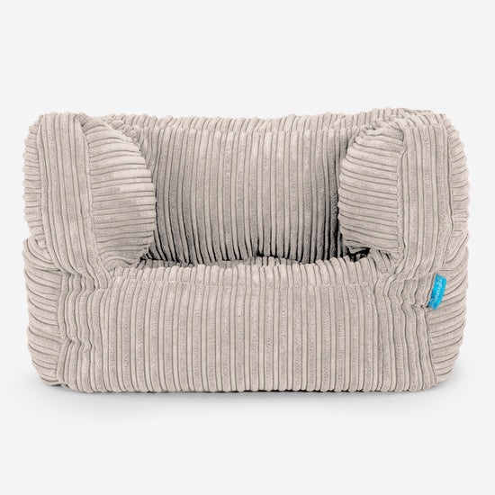 Poltrona Pouf Sacco Albert per Bambini 1 a 5 anni - Velluto a Coste Avorio 01