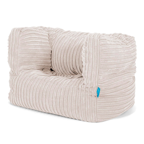 Poltrona Pouf Sacco Albert per Bambini 1 a 5 anni - Velluto a Coste Avorio 02