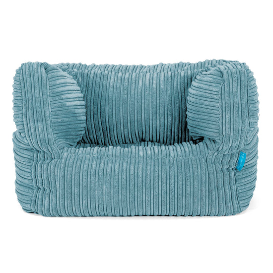 Poltrona Pouf Sacco Albert per Bambini 1 a 5 anni - Velluto a Coste Egeo Blu 01