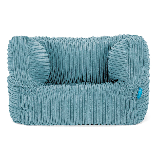 Poltrona Pouf Sacco Albert per Bambini 1 a 5 anni - Velluto a Coste Egeo Blu 01