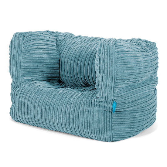 Poltrona Pouf Sacco Albert per Bambini 1 a 5 anni - Velluto a Coste Egeo Blu 02