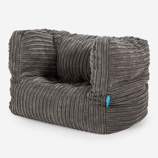 Poltrona Pouf Sacco Albert per Bambini 1 a 5 anni - Velluto a Coste Grafite 02