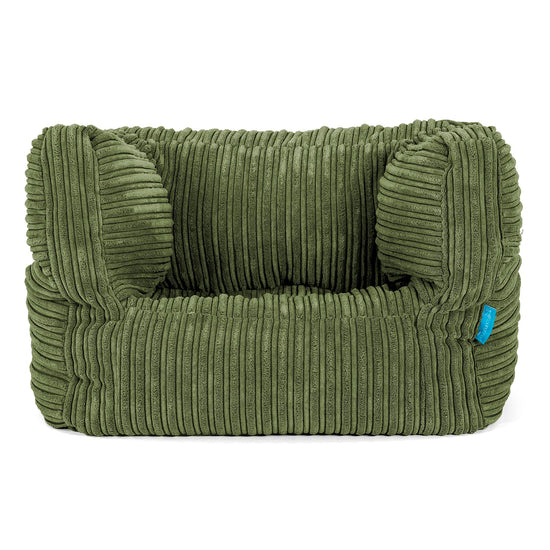 Poltrona Pouf Sacco Albert per Bambini 1 a 5 anni - Velluto a Coste Verde Foresta 01