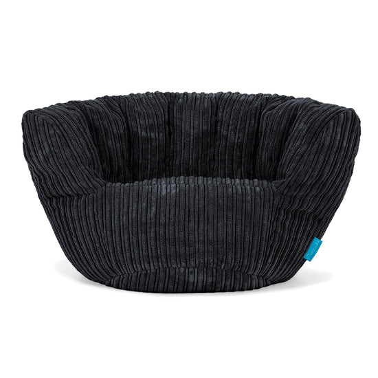 Poltrona Pouf Sacco Charles Vintish per Bambini 2 a 6 anni - Velluto a Coste Nero 01