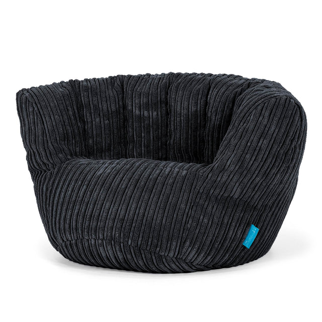 Poltrona Pouf Sacco Charles Vintish per Bambini 2 a 6 anni - Velluto a Coste Nero 02