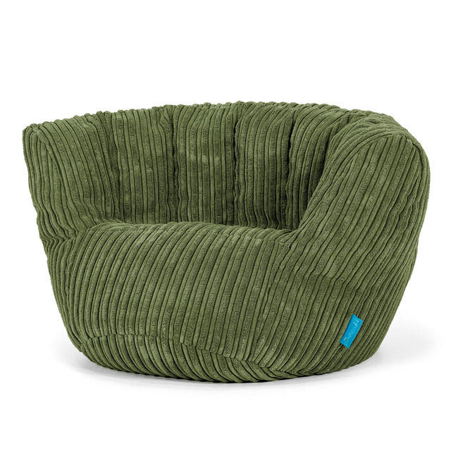 Poltrona Pouf Sacco Charles Vintish per Bambini 2 a 6 anni - Velluto a Coste Verde Foresta 02