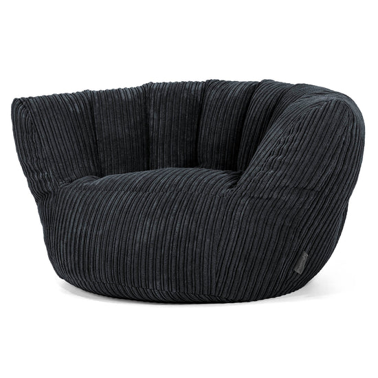 Poltrona Pouf Sacco Charles Vintish - Velluto a Coste Nero 02