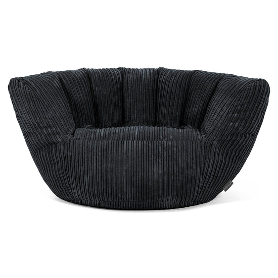 Poltrona Pouf Sacco Charles Vintish - Velluto a Coste Nero 01