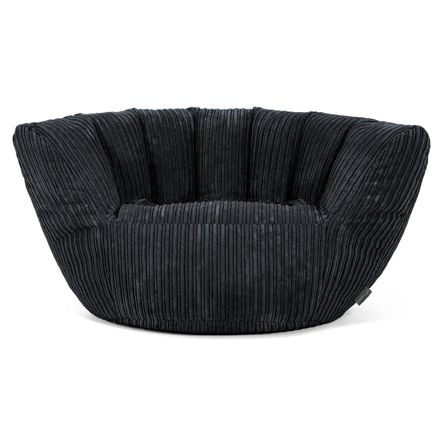 Poltrona Pouf Sacco Charles Vintish - Velluto a Coste Nero 01