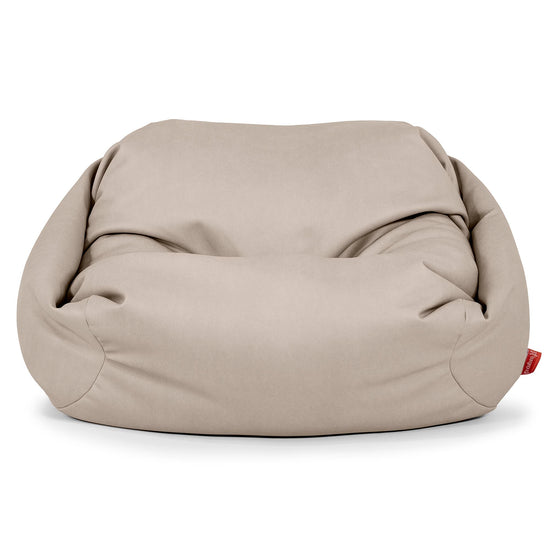 Poltrona Pouf Sacco Sabine - Pelle Vegana Avorio 02