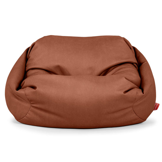 Poltrona Pouf Sacco Sabine - Pelle Vegana Castagno 02