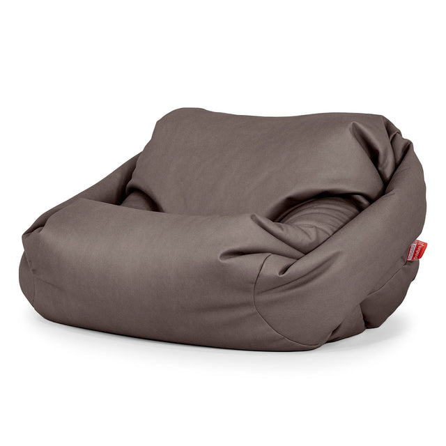 Poltrona Pouf Sacco Sabine - Pelle Vegana Cioccolato 01