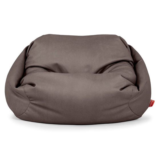 Poltrona Pouf Sacco Sabine - Pelle Vegana Cioccolato 02