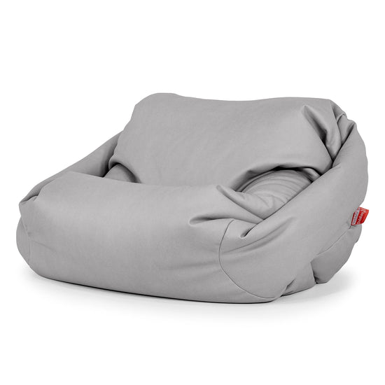 Poltrona Pouf Sacco Sabine - Pelle Vegana Grigio 01