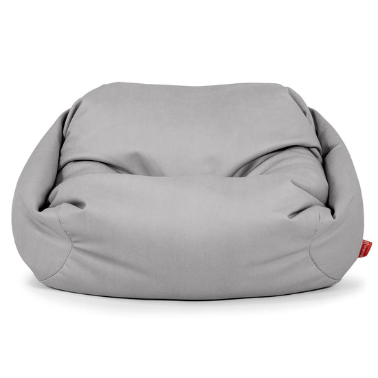 Poltrona Pouf Sacco Sabine - Pelle Vegana Grigio 02