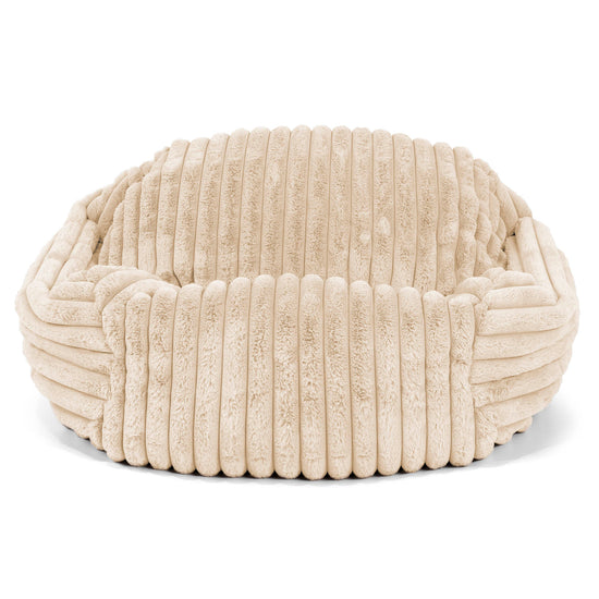 Poltrona Pouf Sacco Sabine - Velluto Felpato Ultra Morbido Panna 01