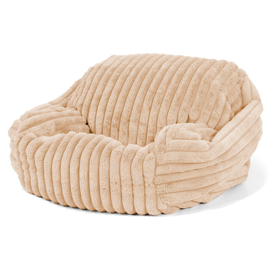 Poltrona Pouf Sacco Sabine - Velluto Felpato Ultra Morbido Pesca 02