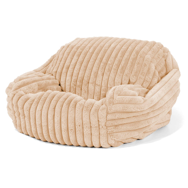 Poltrona Pouf Sacco Sabine - Velluto Felpato Ultra Morbido Pesca 02