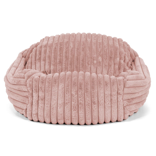 Poltrona Pouf Sacco Sabine - Velluto Felpato Ultra Morbido Rosa Antico 01