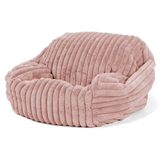 Poltrona Pouf Sacco Sabine - Velluto Felpato Ultra Morbido Rosa Antico 02