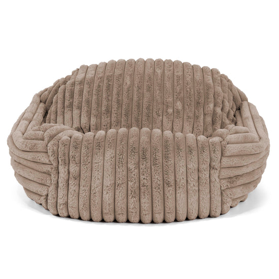 Poltrona Pouf Sacco Sabine - Velluto Felpato Ultra Morbido Visone 01
