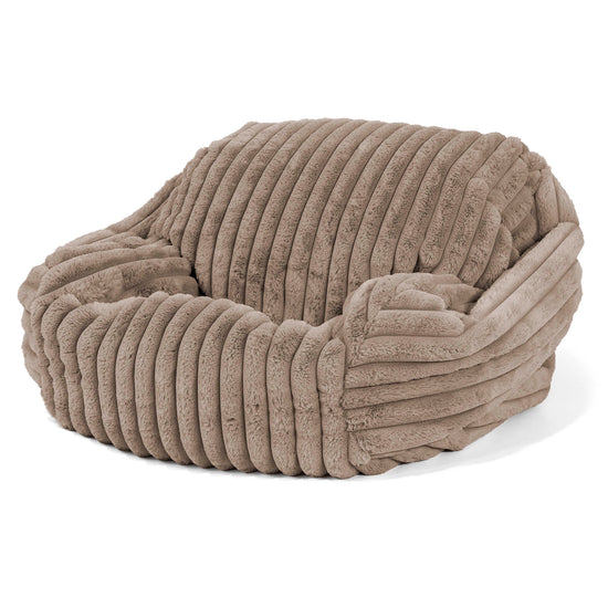 Poltrona Pouf Sacco Sabine - Velluto Felpato Ultra Morbido Visone 02