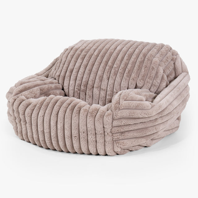 Poltrona Pouf Sacco Sabine - Velluto Felpato Ultra Morbido Visone 02