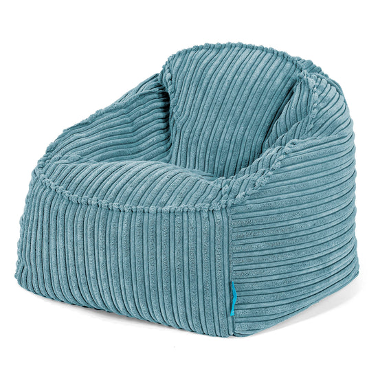 Poltrona Pouf Sacco Sloucher per Bambini 2 a 6 anni - Velluto a Coste Egeo Blu 01