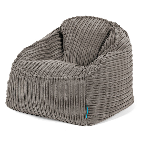 Poltrona Pouf Sacco Sloucher per Bambini 2 a 6 anni - Velluto a Coste Grafite 01