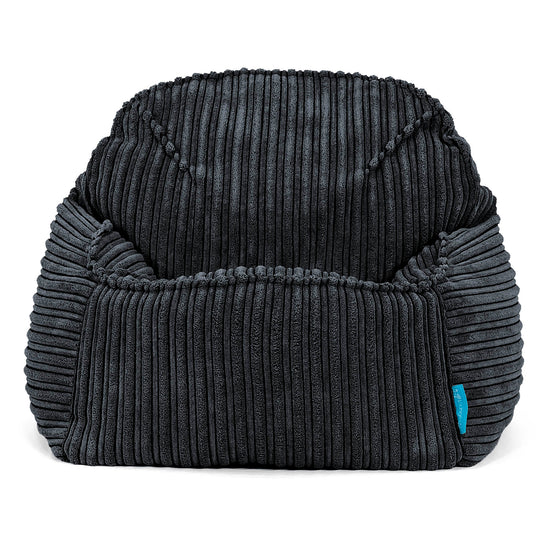 Poltrona Pouf Sacco Sloucher per Bambini 2 a 6 anni - Velluto a Coste Nero 02