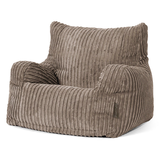 Josephine Poltrona Sacco, Pouf - Velluto a Coste Grigio Tortora 01