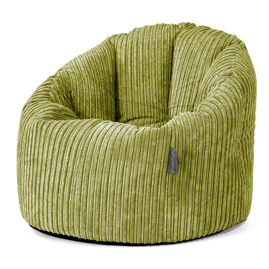 Poltrona Sacco 'Abbraccio', Pouf - Velluto a Coste Lime 01