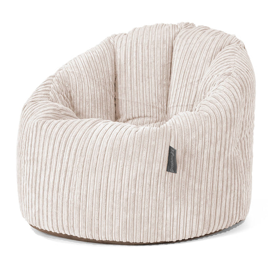 Poltrona Sacco 'Abbraccio', Pouf - Velluto a Coste Avorio 01