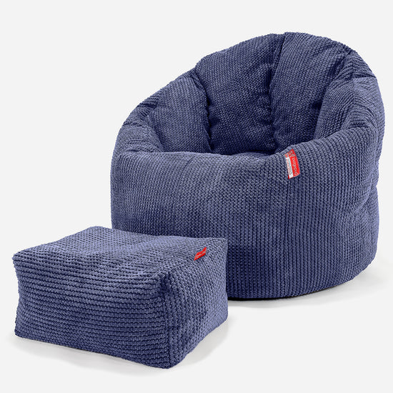 Poltrona Sacco 'Abbraccio', Pouf - Pompon Viola 02