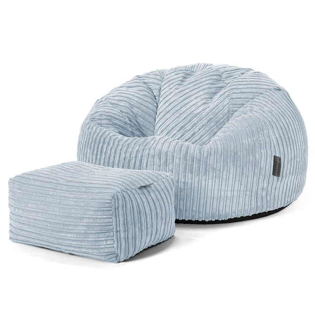 Poltrona Sacco 'Classico' - Velluto a Coste Bebè Blu 02