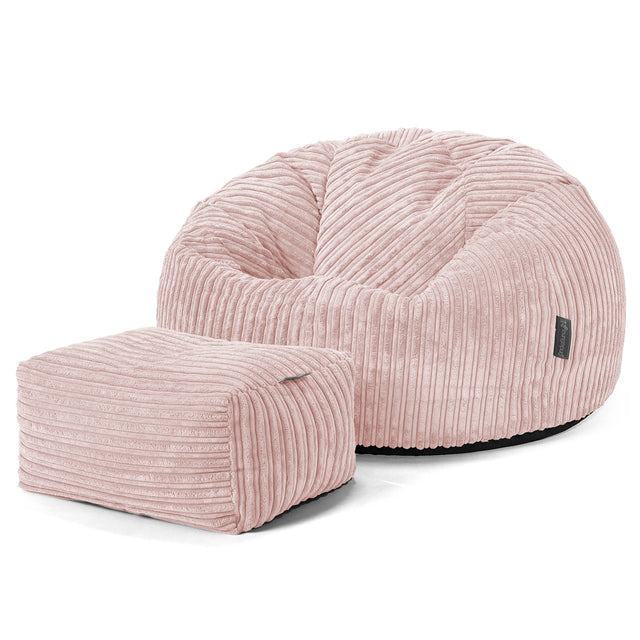 Poltrona Sacco 'Classico' - Velluto a Coste Rosa Cipria 02