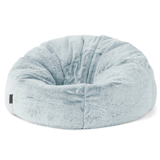 Poltrona Sacco 'Classico' - Eco-pelliccia di Coniglio Azzurro Polvere 01