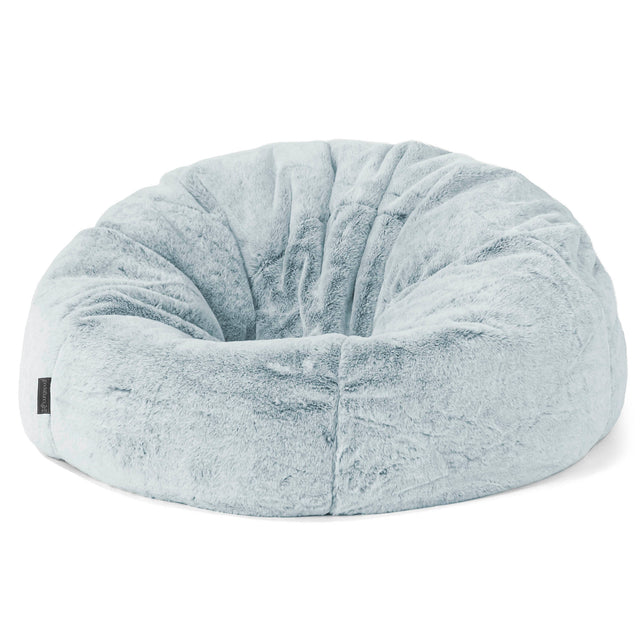 Poltrona Sacco 'Classico' - Eco-pelliccia di Coniglio Azzurro Polvere 01