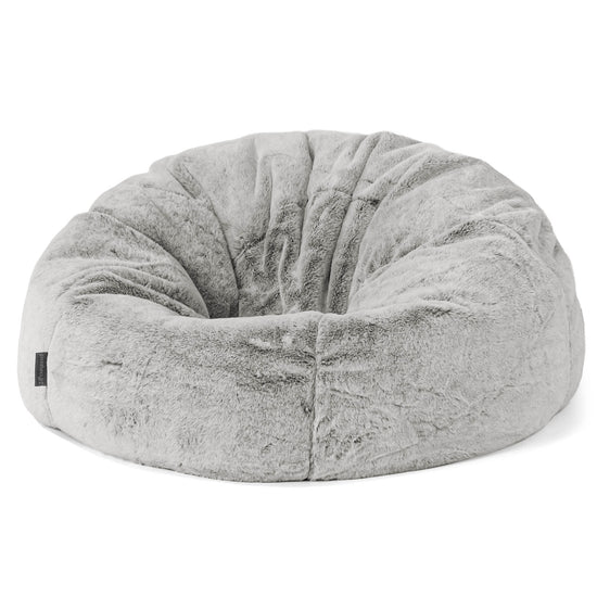 Poltrona Sacco 'Classico' - Eco-pelliccia di Coniglio Grigio Chiaro 01