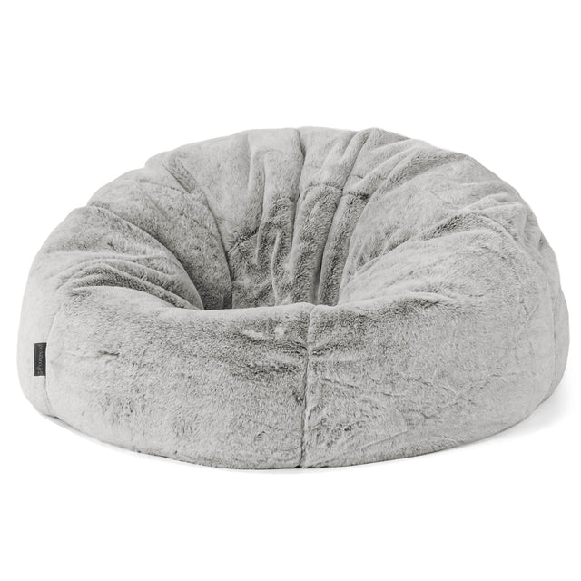 Poltrona Sacco 'Classico' - Eco-pelliccia di Coniglio Grigio Chiaro 01