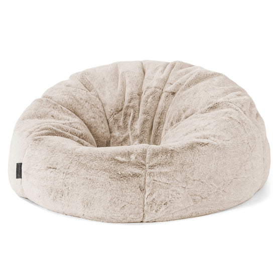 Poltrona Sacco 'Classico' - Eco-pelliccia di Coniglio Marrone dorato 01