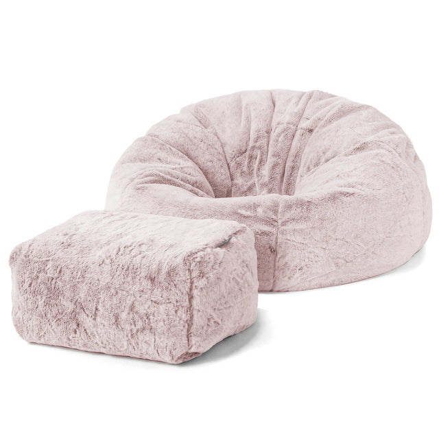 Poltrona Sacco 'Classico' - Eco-pelliccia di Coniglio Rosa Antico 02