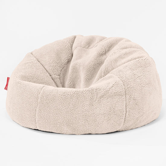 Poltrona Sacco 'Classico' - Eco-pelliccia Orsacchiotto Panna 01
