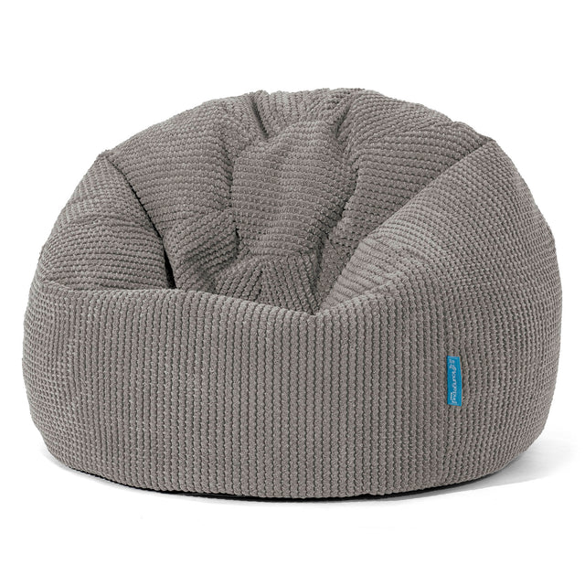 Poltrona Sacco 'Classico' per Bambini 1-5 anni - Pompon Carbone Grigio 01