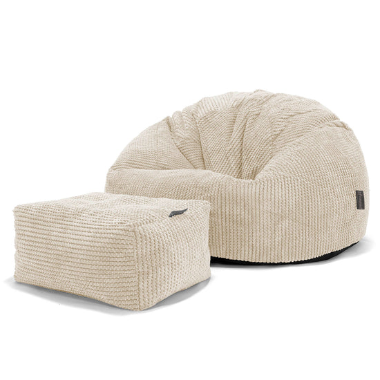 Poltrona Sacco 'Classico' - Pompon Panna_02