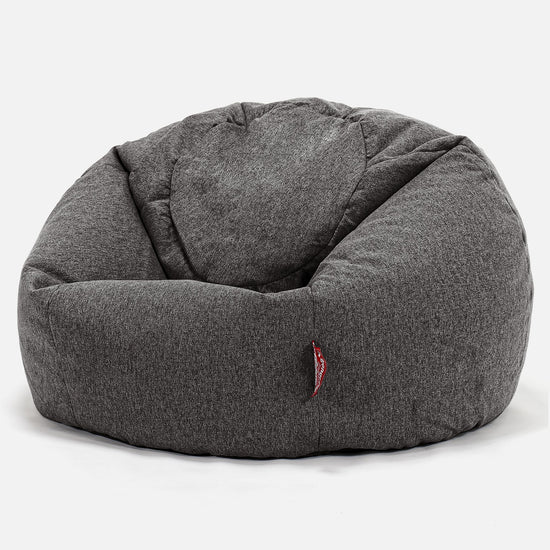 Pouf Sacco Per Bambini, C200L CloudSac, Imbottito Di Fiocchi Di Lattice e Poliestere 2-12 anni - Tessuto in Lana Interalli Grigio 01